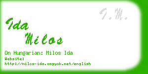 ida milos business card